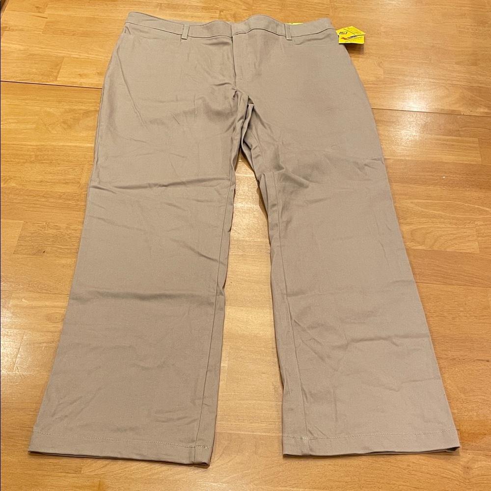 NWT RK Uniform Tan Chino Pants Girls Size 14.5 Half Size Waist 35 Stretch EL9670